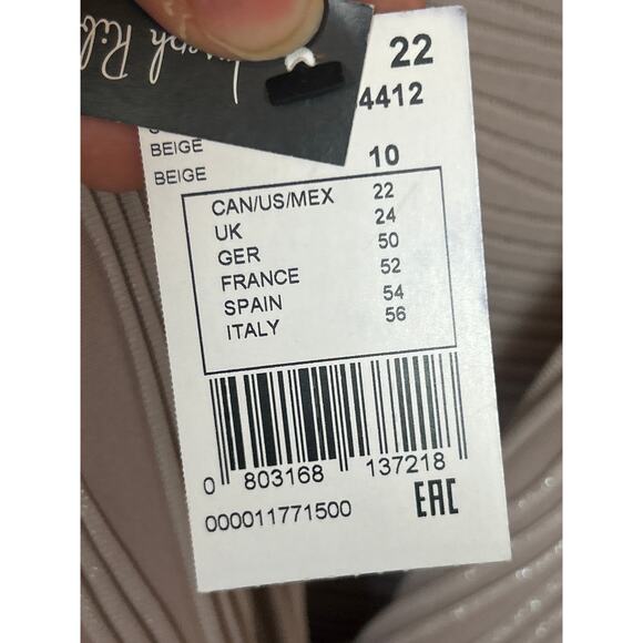 Joseph Ribkoff Women’s 22 Beige Ruched Midi Cocktail Evening Dress NWT Designer - Picture 5 of 9